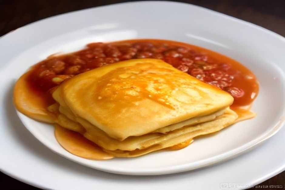 Panqueca de carne moída com molho gratinado