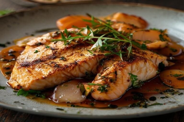 Salmão assado com crosta de ervas