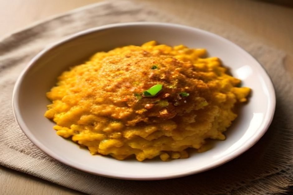 Escondidinho de carne seca com purê de mandioquinha