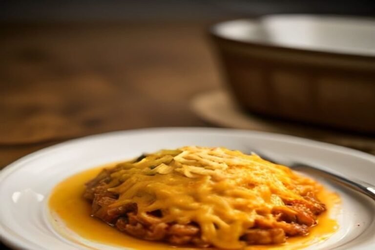 Escondidinho de carne suína desfiada com purê de batata-doce