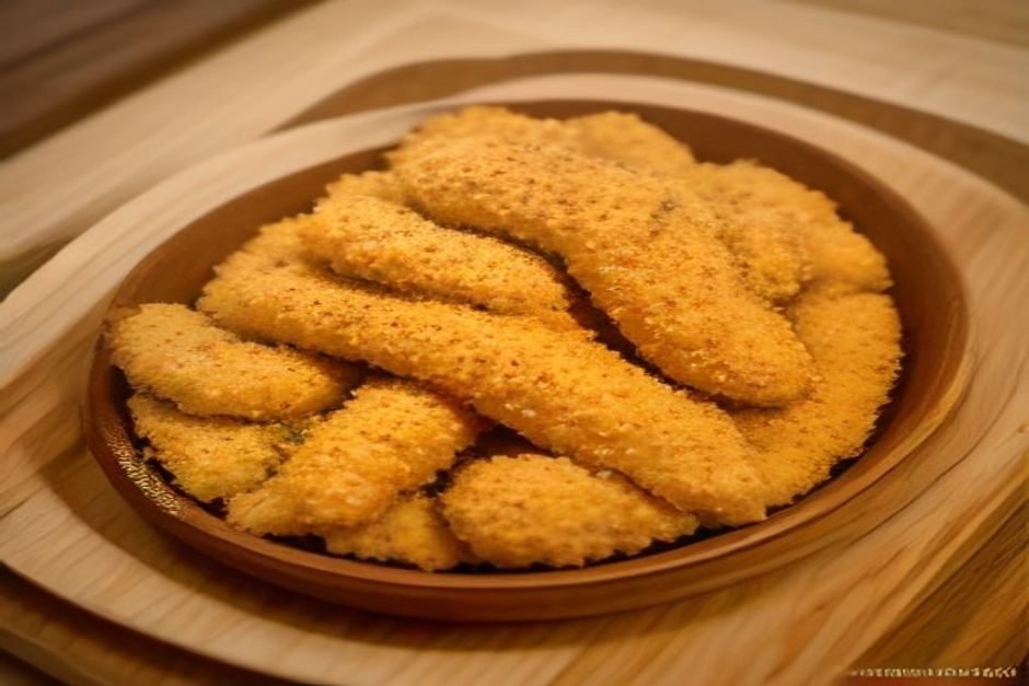 Frango a passarinho com polenta frita