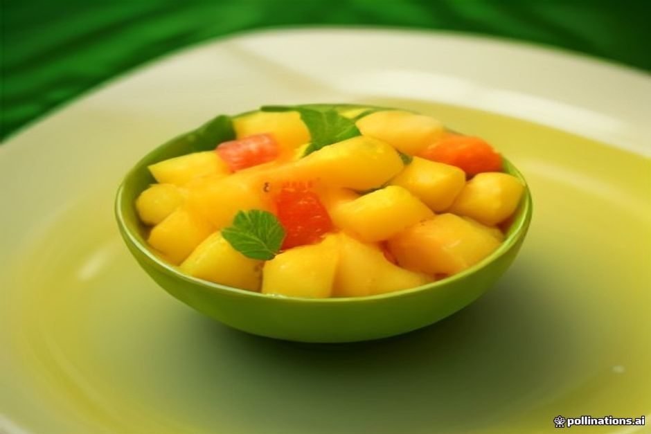 Salada de frutas tropicais com hortelã