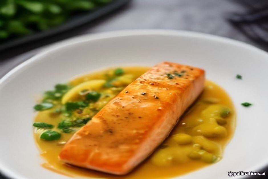 Salmão grelhado com molho de maracujá